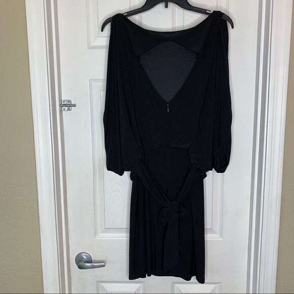 Jessica Simpson Open Back Drop Waist Black Dress Size 10 - Picture 7 of 12